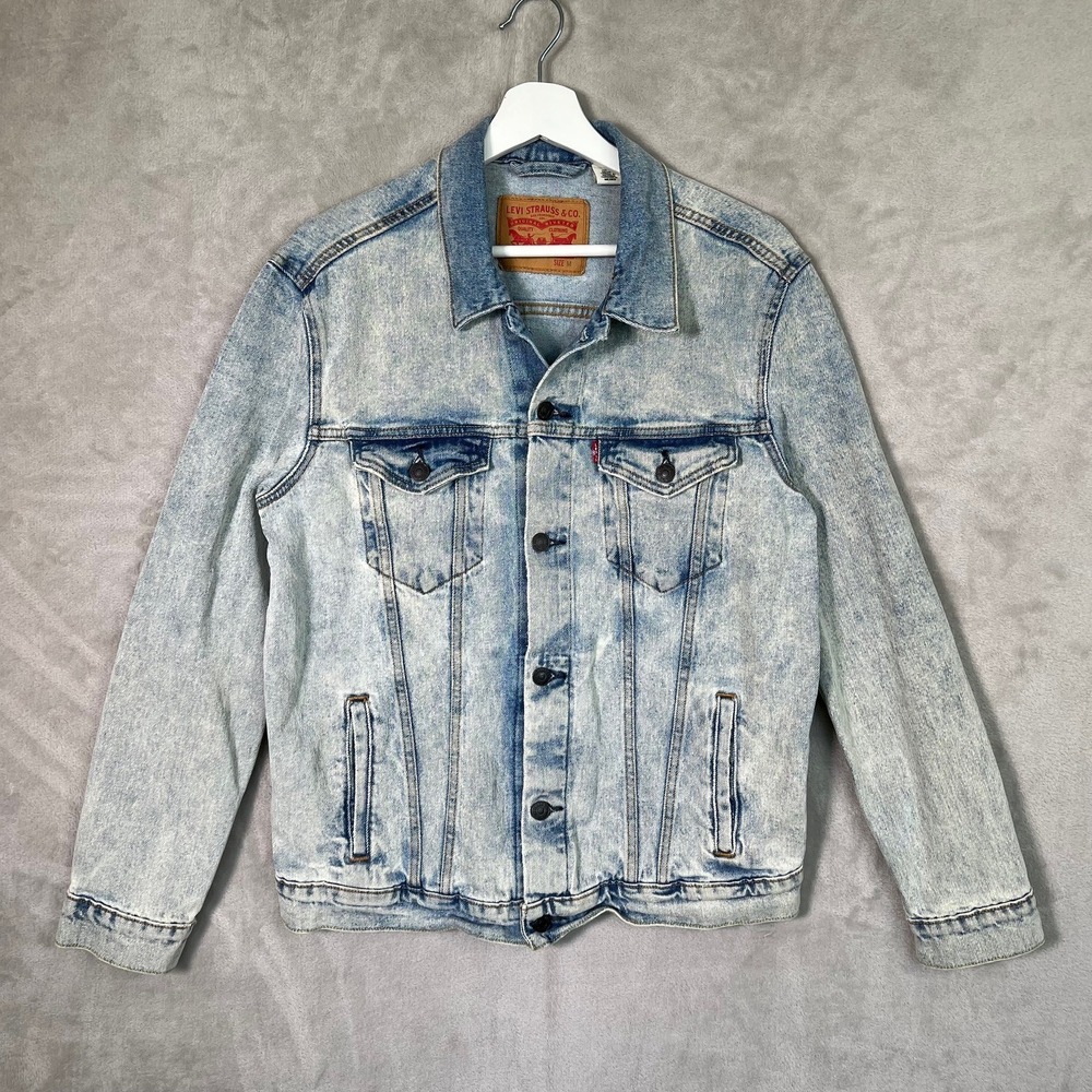 Levis Trucker Jacket Mens M Light Acid Wash Denim Jean 72334-0225